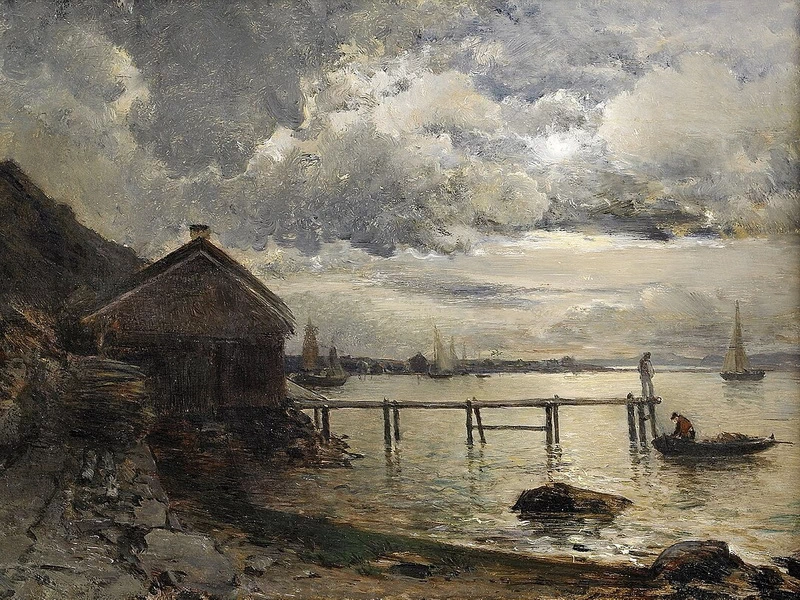 1834-Herman Alfred Leonard Wahlberg - Chiaro di luna, Fjällbacka (1880)